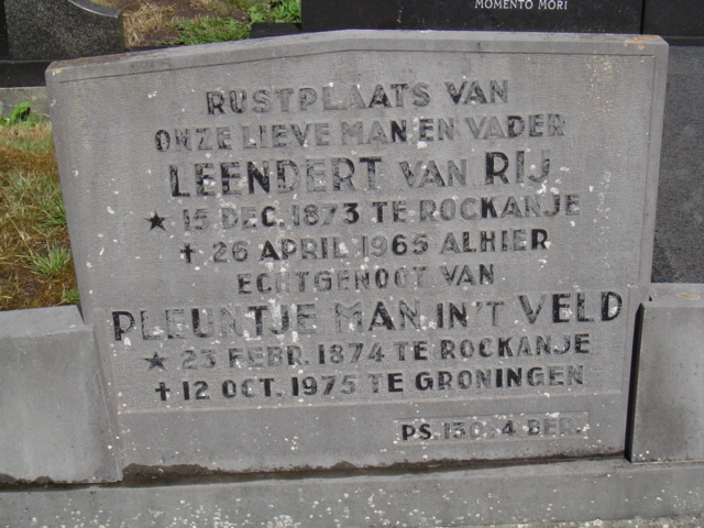 1873-12-15 Leendert van Rij-Grafsteen