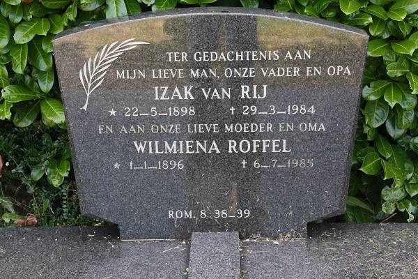 1896-01-01 Wilmiena Roffel / 1898-05-22 Izak van Rij