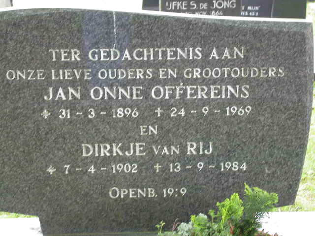1902-04-07 Dirkje van Rij / 1896-03-31 Jan Onne Offereins