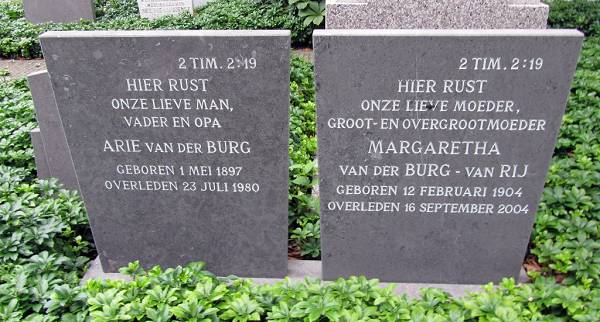 1904-02-12 Margaretha van Rij / 1897-05-01 Arie van der Burg