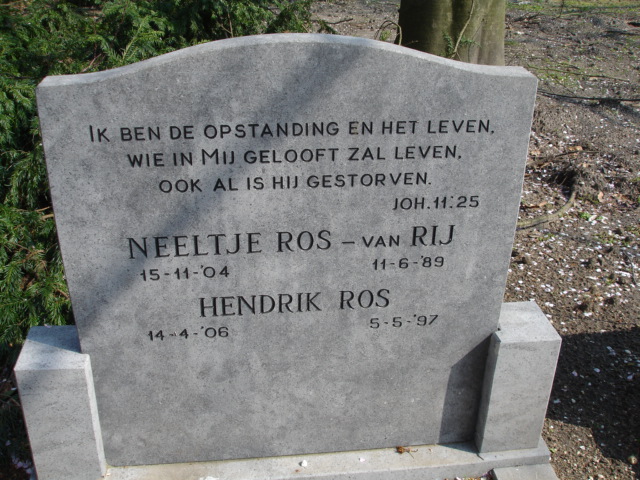 1904-11-15 Neeltje van Rij / 1906-04-14 Hendrik Ros