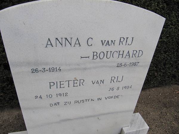 1912-10-24 Pieter van Rij / 1914-03-26 Anna Catharina Bouchard