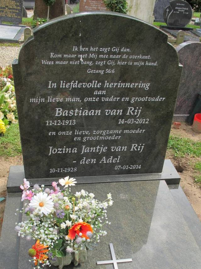 1913-12-11 Bastiaan van Rij / 1928-11-10 Jozina Jantje den Adel
